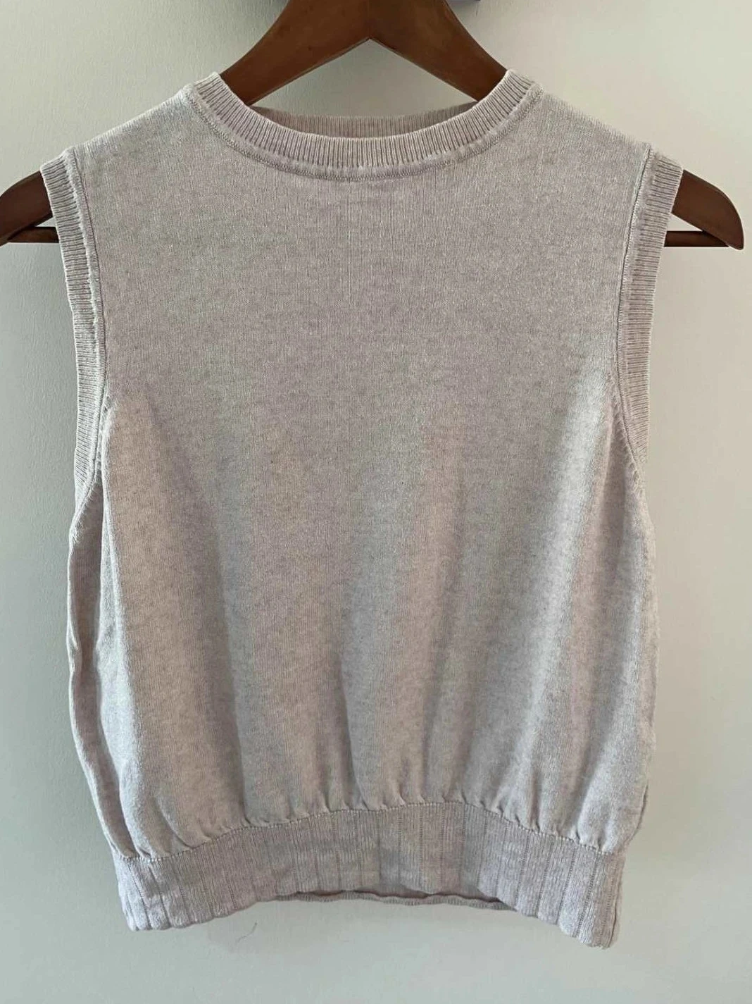 Pull sans manche Sessùn Janet beige rosé coton cachemire taille M